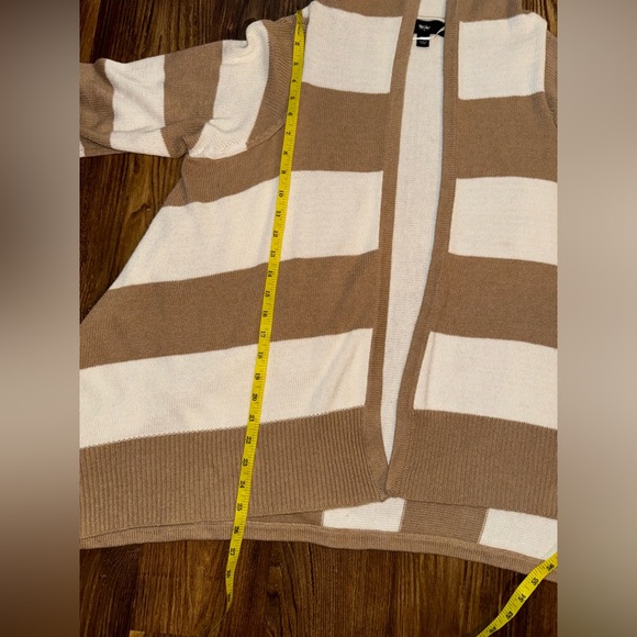 MOSSIMO Brown Cream Striped Cardigan Sweater size XL - Picture 10 of 12
